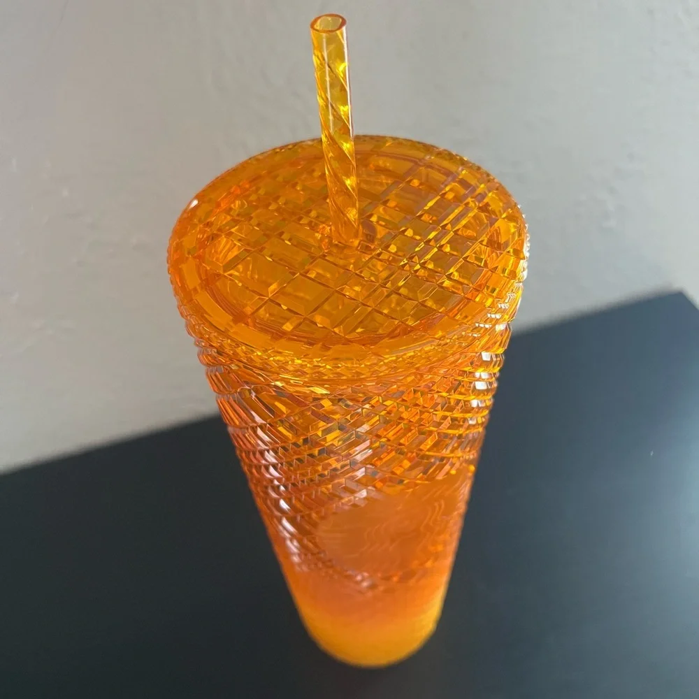 ✨NWOT - Starbucks 2021 Orange Jeweled Cold Beverage Tumbler✨